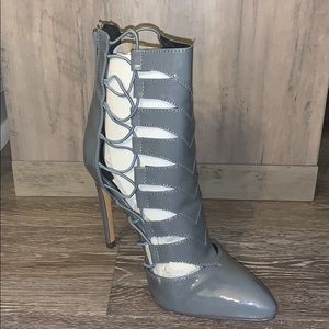 Fahrenheit Gray Patent Leather Ankle Bootie